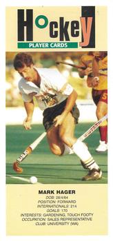 1996 Healthway Hockey Player Cards (Australia) #NNO Mark Hager Front